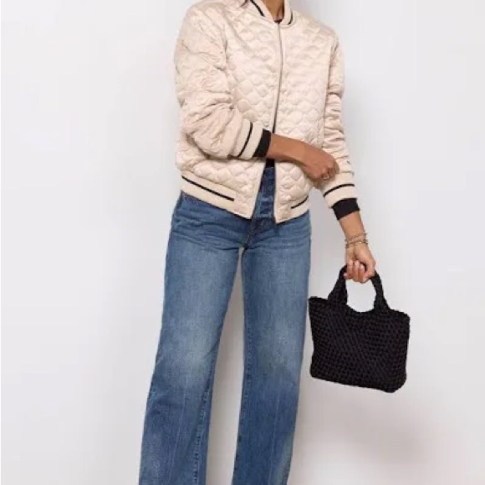 Sanctuary Beige Quilted Bomber Jacket